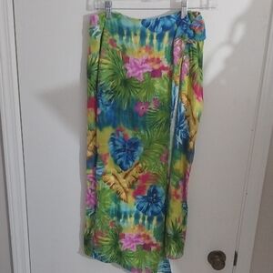Tropical Print Sarong Wrap